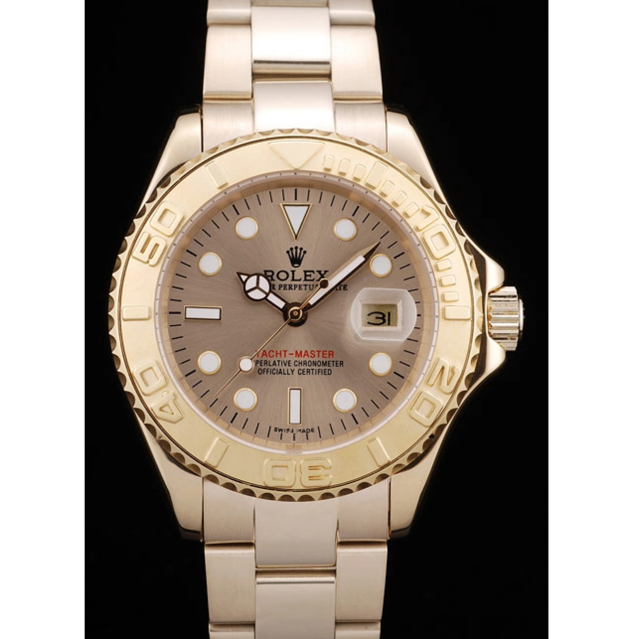 Aaa replica watch Master Bezel Dial Yacht 98232 Rolex Gold Gold 0730